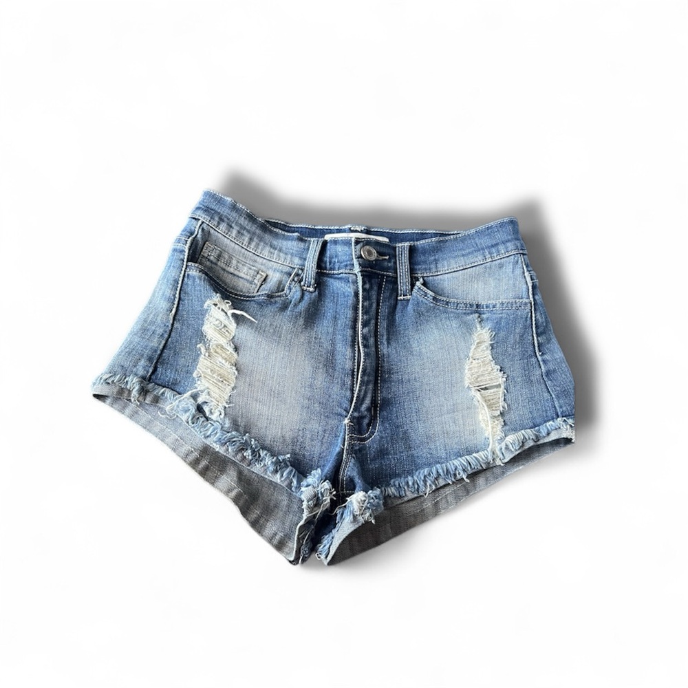 KanCan Blue Distressed Jean Shorts